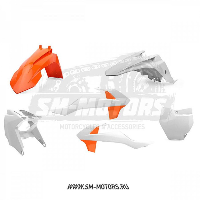 Комплект пластика POLISPORT KTM SX65 16-22 оранжевый/белый (90805)