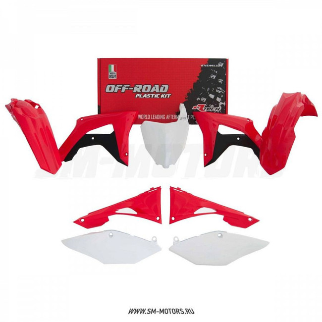 Комплект пластика R-TECH HONDA CRF250R 19-21 CRF450R 19-20 красный/белый (R-KITCRF-OEM-519)